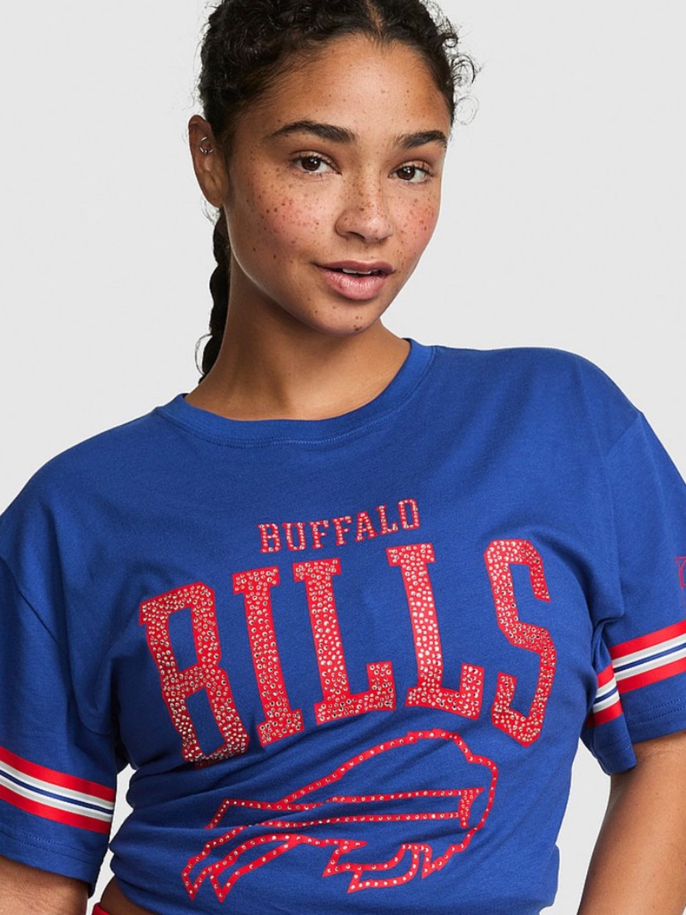 NWT VS Buffalo Bills Stylish & Comfy Campus Cotton Bling Tee! 🏈🎉